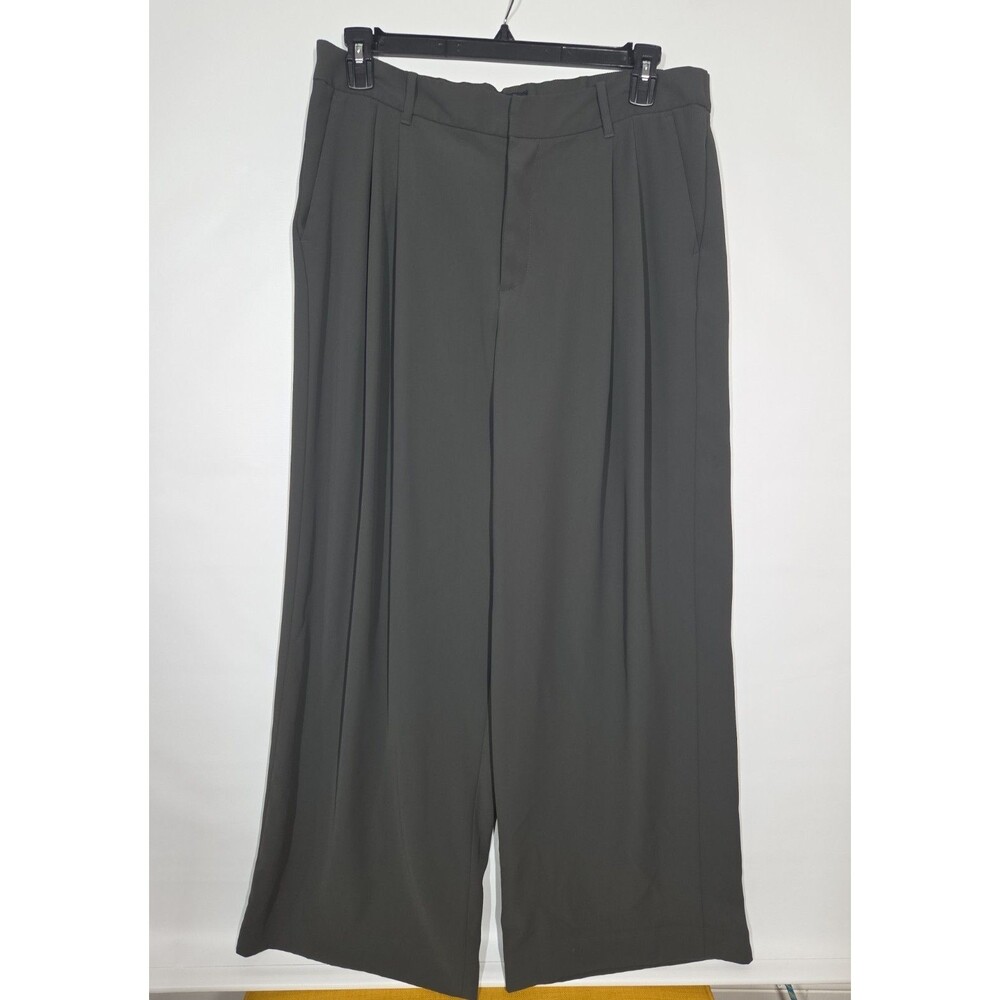 Gap 365 High Rise Pleated Trousers Wide Leg Dress Pants 16 Pockets Soft Black - Picture 3 of 14
